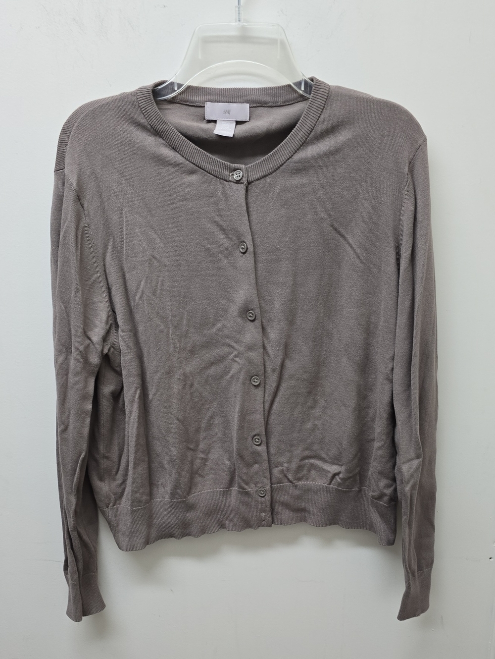 H&M Taupe Crewneck Button-Front Cardigan - Size XXL